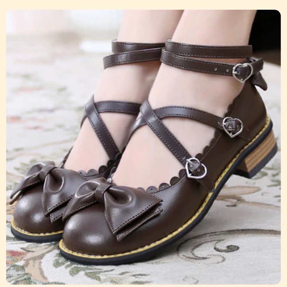 Sosic shop brick red Lolita Mary Jane multi strap flats